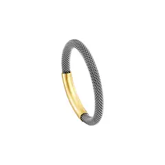 TOUS - Anillo de acero y oro 14 kt Unlock