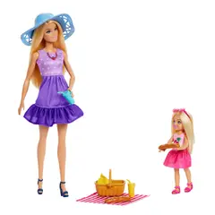 BARBIE - Chelsea Picnic Set Juego Canasta Comida Manta 3 años+