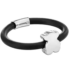TOUS - Anillo oso de plata y caucho Bold Motif