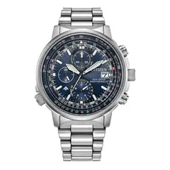 CITIZEN - Reloj Hombre Sky Classic Pilot. Reloj Acero inoxidable Plateado AT8300-58L