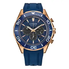 CITIZEN - Relojes Hombre Endeavor Chrono. Reloj Poliuretano Azul CA4733-00L