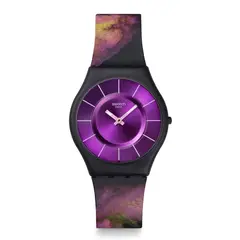 SWATCH - Reloj Unisex Paradise Bloom. Reloj Silicona Morado Ss08B106