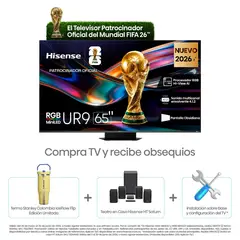 HISENSE - Televisor | 65 Pulgadas | RGB MiniLED 180 Hz Google TV| UR9SG