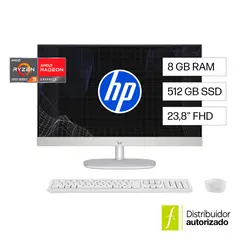 HP - All-in-One 24-Cr0232La Amd Ryzen3 7320U 4Cores/8Gb/ 512Gb Ssd/Fhd 23.8/ Blanco Nácar Win11 5.27Kg 1Año