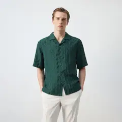 MANGO - Camisa para Hombre con Estampado Manga corta