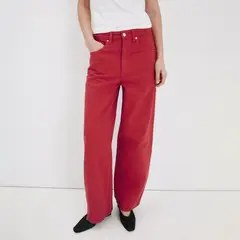 MANGO - Pantalón Balloon Mujer Tiro medio Denim de Algodón