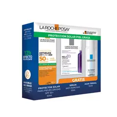 LA ROCHE POSAY - Set Pack Anthelios Oil Control Gel + Mela B3 Sérum + Agua Termal Incluye 3 Productos