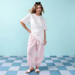 SYBILLA - Camisa Mujer con Encaje Manga corta de Algodón