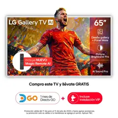 LG - Televisor 65 pulgadas|4K UHD QNED MinLed ART TV |65LX7BPSA|Incluye AI Magic Remote