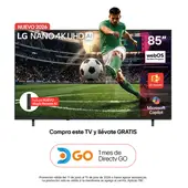 LG - Televisor 85 pulgadas|NANO 4K UHD|webOs 26|85NU855BPSA|Incluye AI Magic Remote