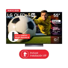 LG - Televisor 55 pulgadas|4K UHD OLED Evo|Dolby Vision Atmos|OLED55C6PSA|Incluye AI Magic Remote