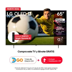 LG - Televisor 55 pulgadas|4K UHD OLED|Dolby Vision Atmos|OLED65B6PSA|Incluye AI Magic Remote