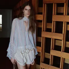 MANGO - Blusa Mujer de Rayas Manga larga