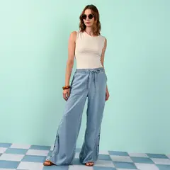 BASEMENT - Jean Wide leg Mujer