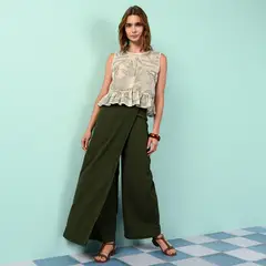 UNIVERSITY CLUB - Pantalón Wide leg Mujer