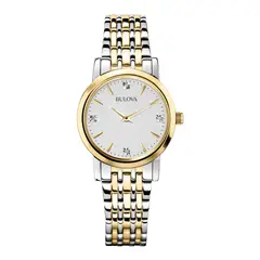BULOVA - Reloj Mujer Classic. Reloj Acero Inoxidable Plateado 98P115