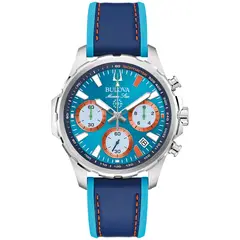 BULOVA - Reloj Hombre E1 Team Miami. Reloj Silicona Azul 96B460