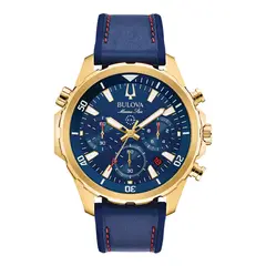 BULOVA - Reloj Hombre Marine Star. Reloj Silicona Azul 97B168