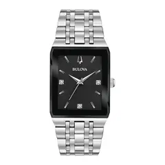 BULOVA - Reloj Hombre Cuádruple. Reloj Acero Inoxidable Plateado 96D145