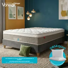 COLCHONES VONNEL - Colchon con base cama Doble Ortopedico Resortes y Espuma Combo Sleep-pro Inox 140x190 cm