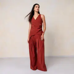 BASEMENT - Pantalón Wide leg Mujer