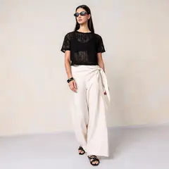 BASEMENT - Pantalón Wide leg Mujer