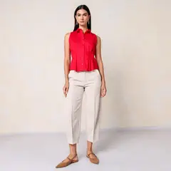 BASEMENT - Camisa Mujer Sin mangas de Algodón