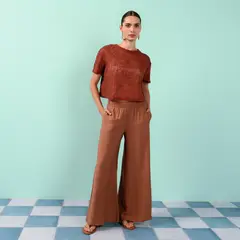 BASEMENT - Pantalón Wide leg Mujer