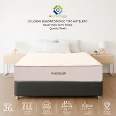 EKONOMODO COLOMBIA - Colchón Semiortopédico Semidoble 120x190 Quartz Flexia Firmeza Media