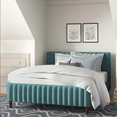 EKONOMODO COLOMBIA - Cama King 200x200 Vitale En Madera Pino Con Tela Premium Verde