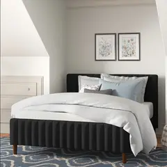 EKONOMODO COLOMBIA - Colchón 2 Pillow Con Cama + Sabanas King 200x200 Vitale En Madera Pino Con Tela Premium Negro