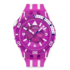 SWATCH - Relojes Unisex Flower Hat. Reloj Silicona Morado SSCU09P100