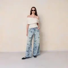 SYBILLA - Jean Mujer Estampado De Algodón