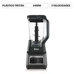 NINJA - Licuadora Profesional BN701 | 3 Velocidades | 3 Programas Predeterminados Auto IQ para Smoothies, Helados y Trituración de Hielo | 1400 W | 1,9 litros | Vaso de Tritán |Potencia máxima 1400 W