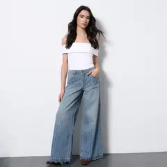 DENIMLAB - Jean Wide Leg Mujer De Algodón