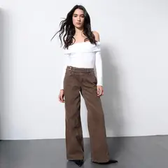 DENIMLAB - Jean Wide Leg Mujer De Algodón
