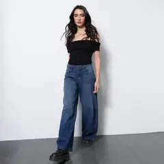 DENIMLAB - Jean Wide Leg Mujer De Algodón