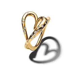 PANDORA - Anillo Corazón Con Forma Orgánica Recubrimiento En Oro 14K