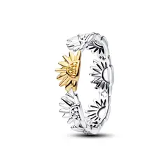 PANDORA - Anillo Girasol En Banda Dos Tonos Dos Tonos