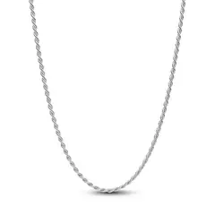 PANDORA - Collar De Cadena De Cuerda Plateado Plata Esterlina