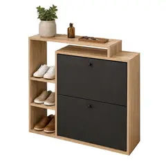 DKO DESIGN - Organizador Zapatero Jenny 90x80x25cm Madera-Negro