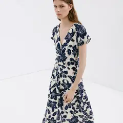 MANGO - Vestido Mujer Medio con Estampado