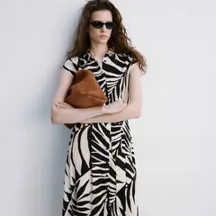 MANGO - Vestido camiseros Mujer Medio con Estampado