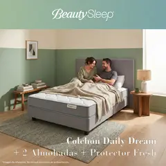 BEAUTYSLEEP - Colchón Doble Daily Dream + 2 Almohadas + Protector