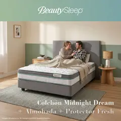 BEAUTYSLEEP - Colchón Semidoble Midnight Dream + Almohada + Protector