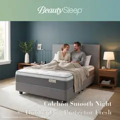BEAUTYSLEEP - Colchón Sencillo Smooth Night + Almohada + Protector