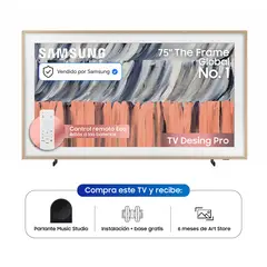SAMSUNG - Combo Televisor 75 Pulgadas I 4K I THE FRAME QN75LS03HE+PARLANTE MUSIC STUDIO HW-LS50H+MARCO