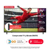 LG - Televisor 75 pulgadas|4K UHD MRGB|Dolby Vision Atmos|75MRGB85B|Incluye AI Magic Remote