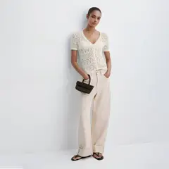 MANGO - Cardigan Mujer con Bordado de Algodón