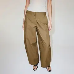 MANGO - Pantalón Mujer Tiro medio de Algodón